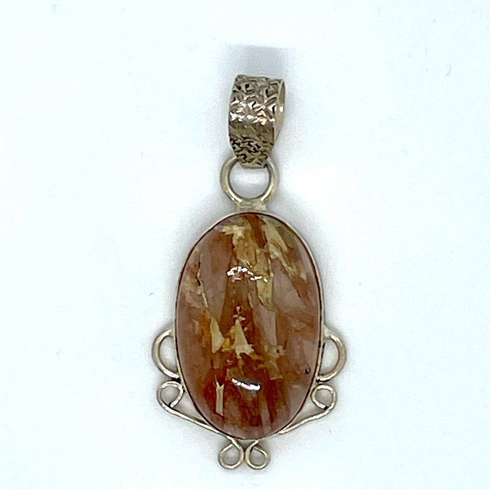 Semiprecious Stone Pendant Sterling Silver Handmade